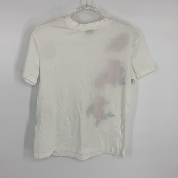 Collection Pimkie Women's White Short-Sleeve Shirt Red Floral Embroidery Small - Picture 8 of 8